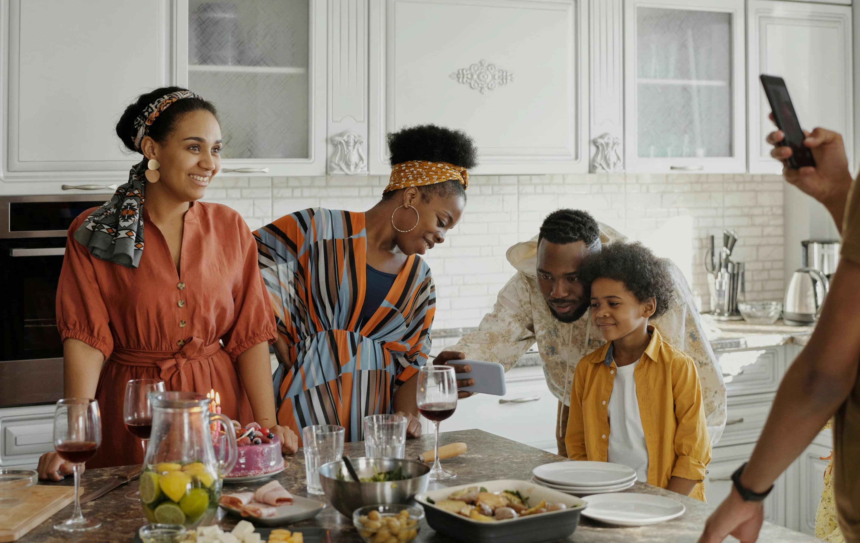 Family cooking together